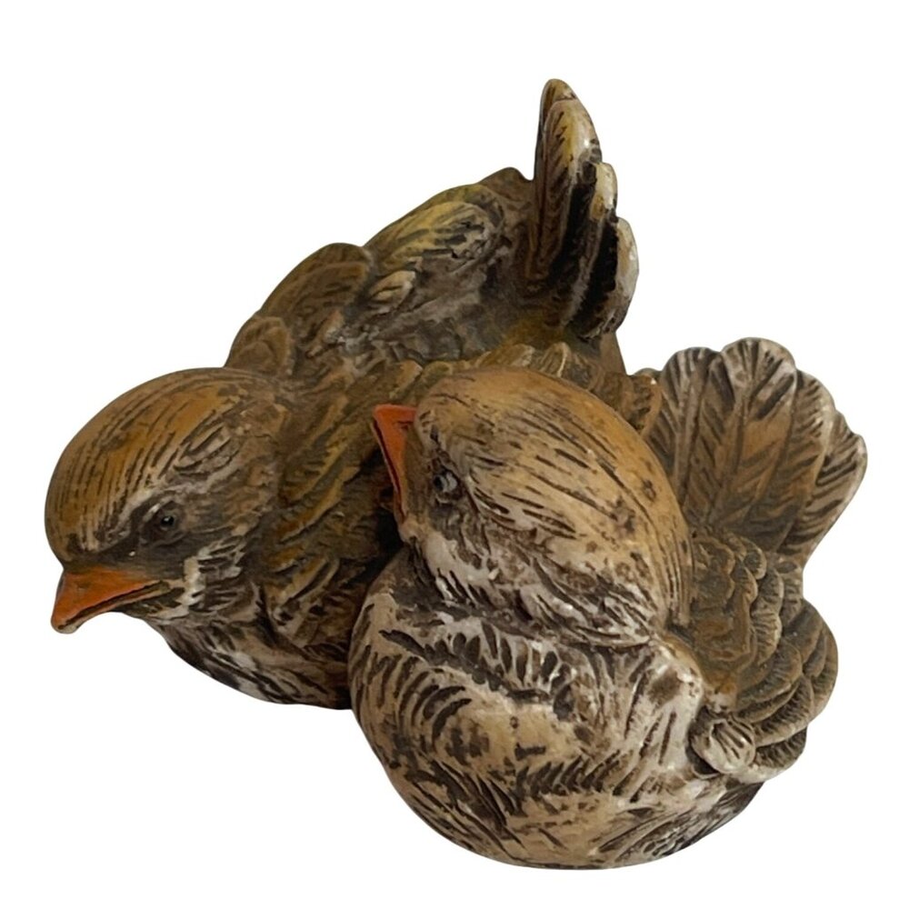 Sparrow Bird Italy Dipinto a Mano Brown Resin Figurines Set Lot Hand Painted VTG - Picture 9 of 15